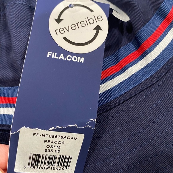 Fila Blue and Red Bucket Hat with Signature Branding- Unisex (NWT) - Picture 3 of 6